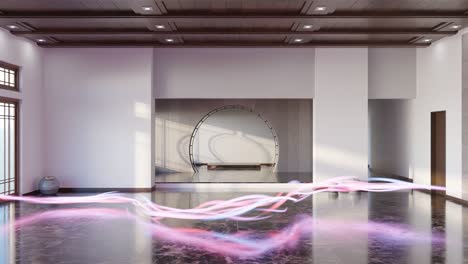 ethereal dance studio illuminated by natural light