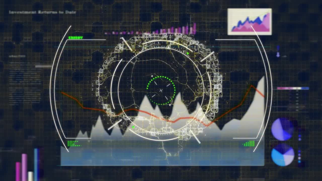 Animation of human brain and data processing on screens