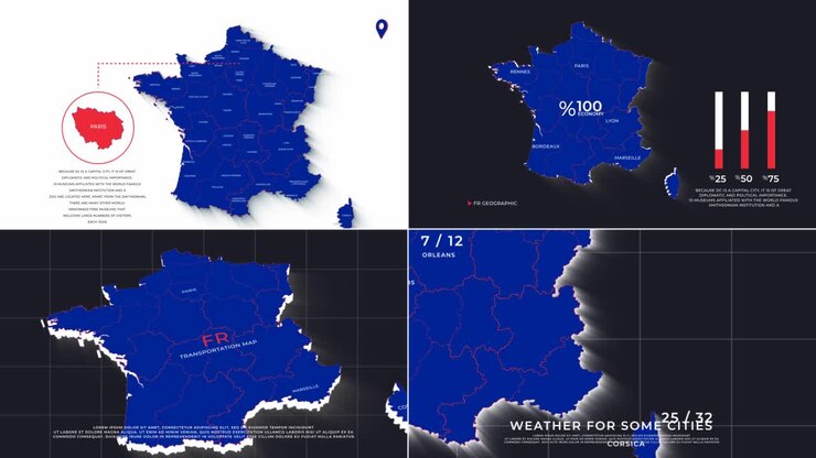 Map of France and Regions