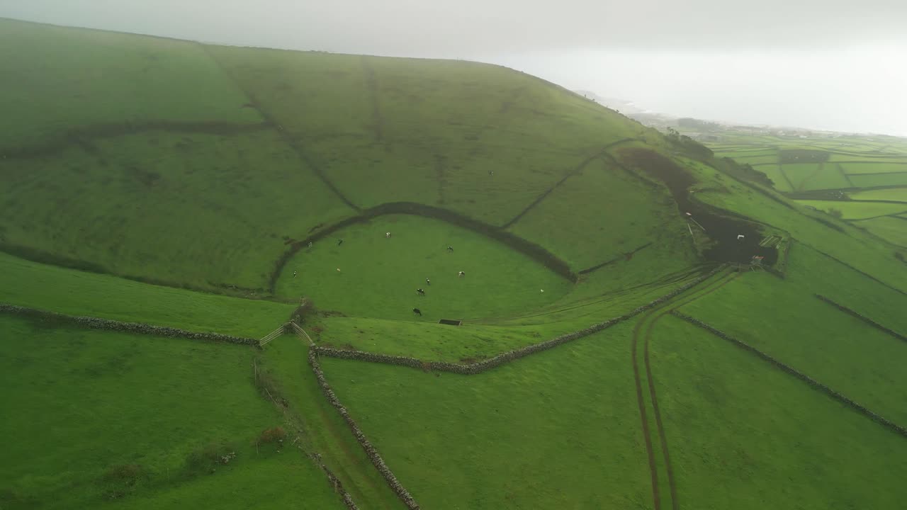Aerial view from drone of Terceira Island - Pico Dona Joana