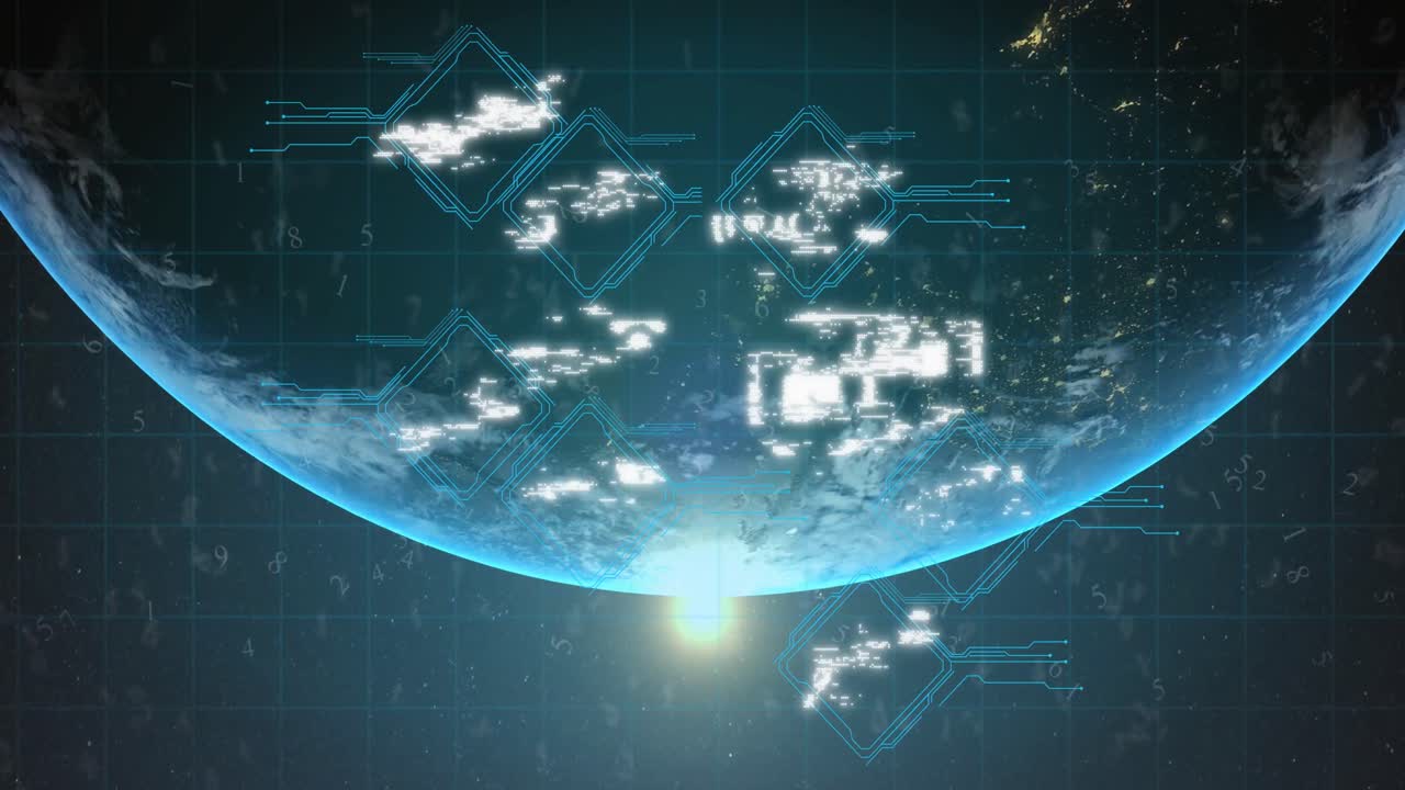 아이콘 네트워크의 애니메이션 및 전 세계 데이터 처리