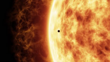 highly detailed 3d vfx simulation of the 2019 transit of mercury across the brilliant face of the sun