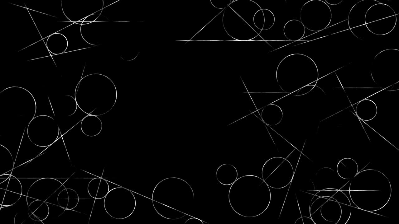 수학에서 과학적 기하학적 패턴을 가진 루프 전환 애니메이션 - 수학과 교육 배경 - 원과 선