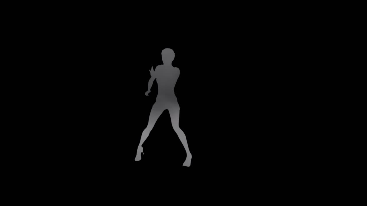 연기를 배경으로 우아하고 섹시한 여성의 실루엣이 펼치는 현대 청년의 춤