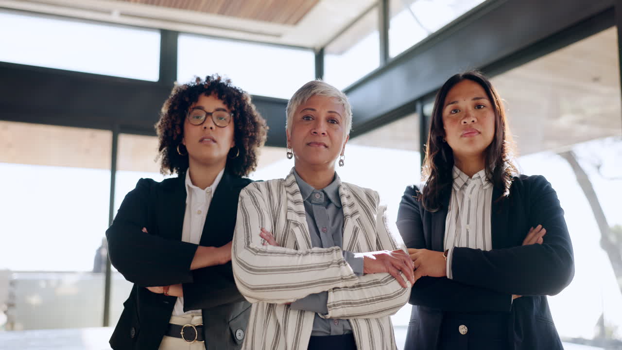 mujeres de negocios, equipo serio