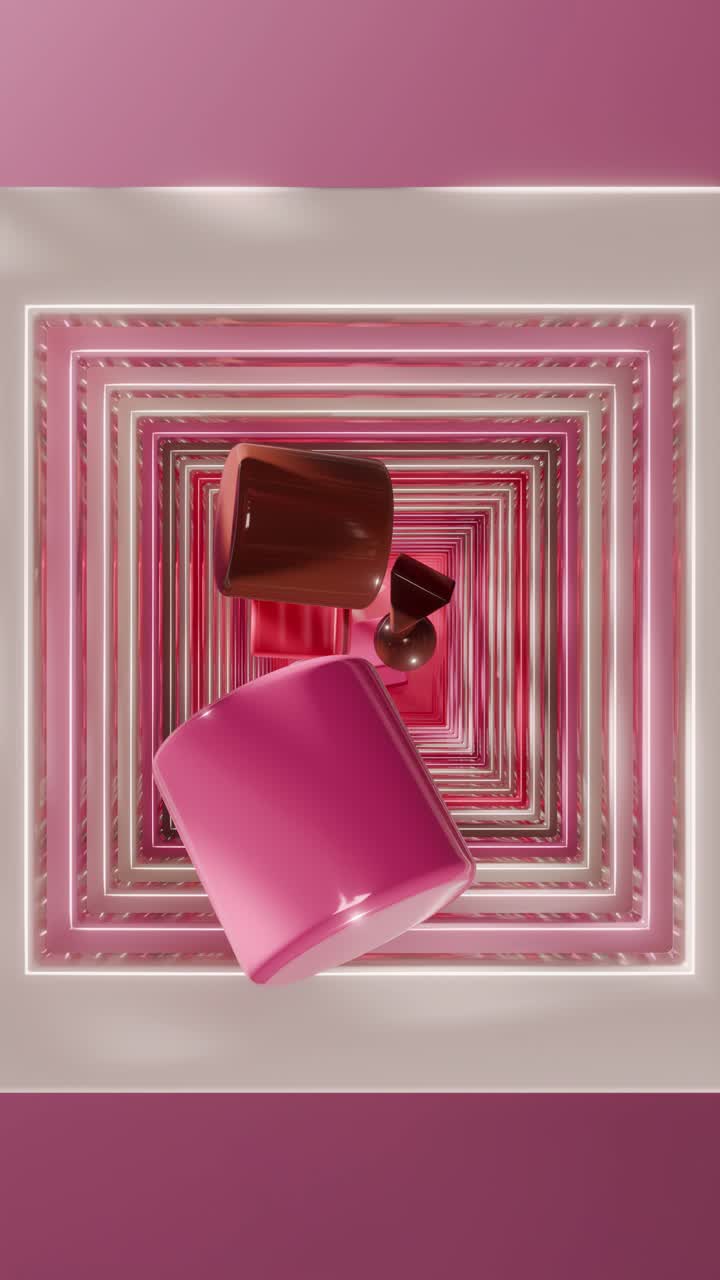 Forme geometriche e rosa astratte renderizzate in 3D