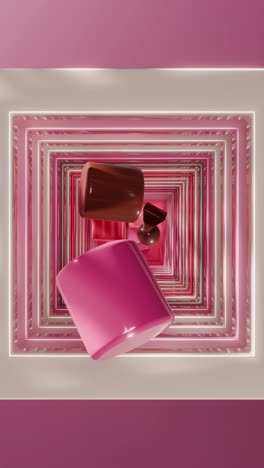 abstract 3d rendered pink and geometric shapes