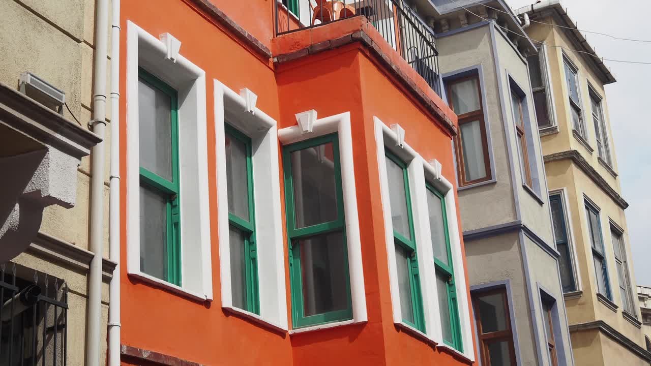 Colorful buildings in an old Istanbul street