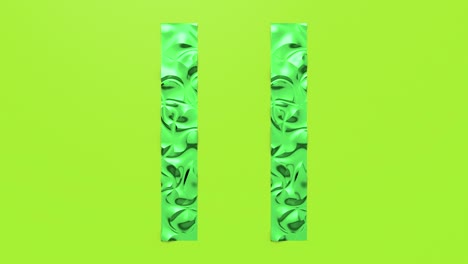animación en bucle 3d del botón de pausa en forma de líneas paralelas. superficie ondulada con ondas. textura vibrante de moda, textil de moda, diseño gráfico, textura metálica animada.