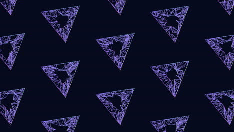 digital seamless triangles pattern with neon dots on black gradient