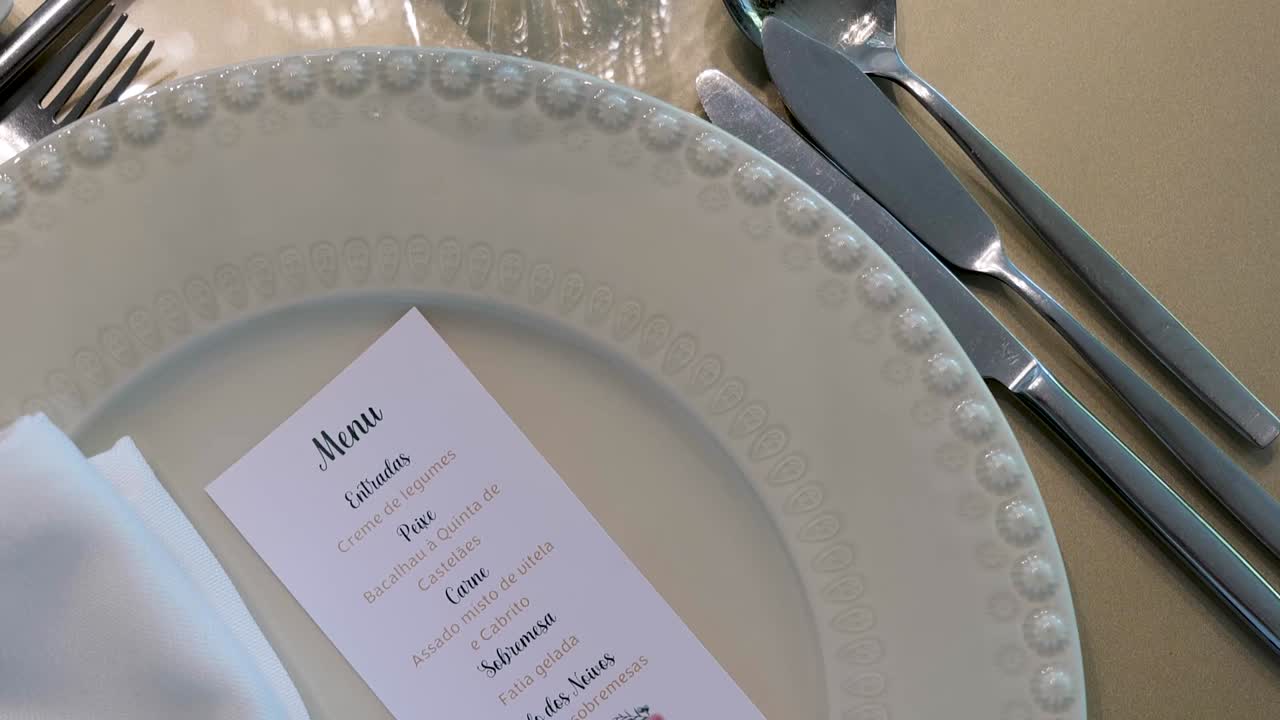 Elegant table decoration modern with spoon knife fork