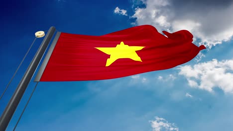 waving flag of vietnam