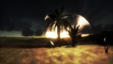 puesta de sol en las dunas de arena