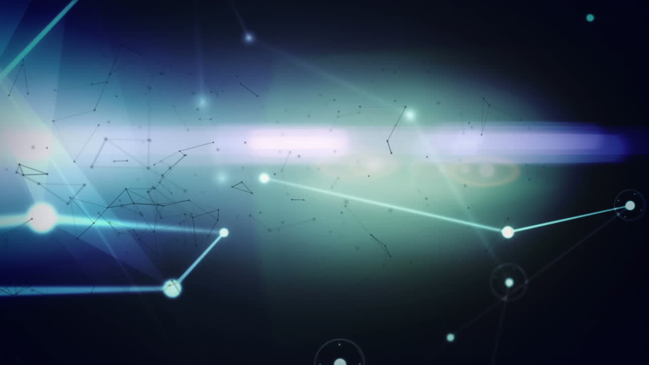animación de la red de conexiones y constelaciones sobre fondo negro