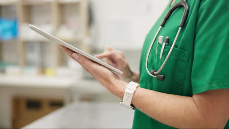 Hands,-tablet-and-a-vet-closeup-in-an-animal