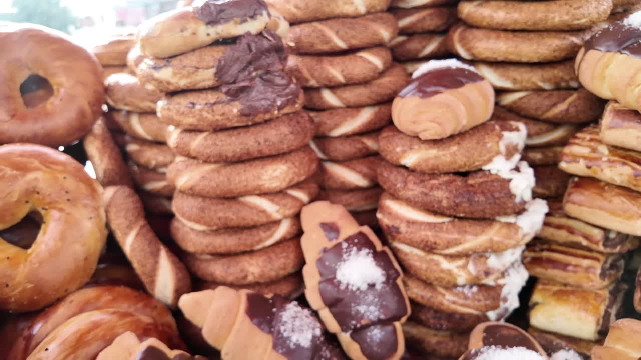 Pile of Simits and Pastries