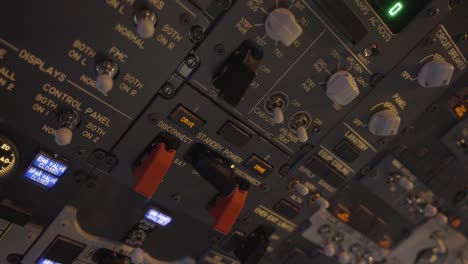 control panels in a boeing 737 cockpit