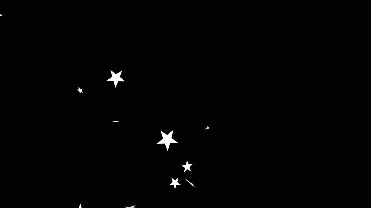 Animation of floating stars on black background
