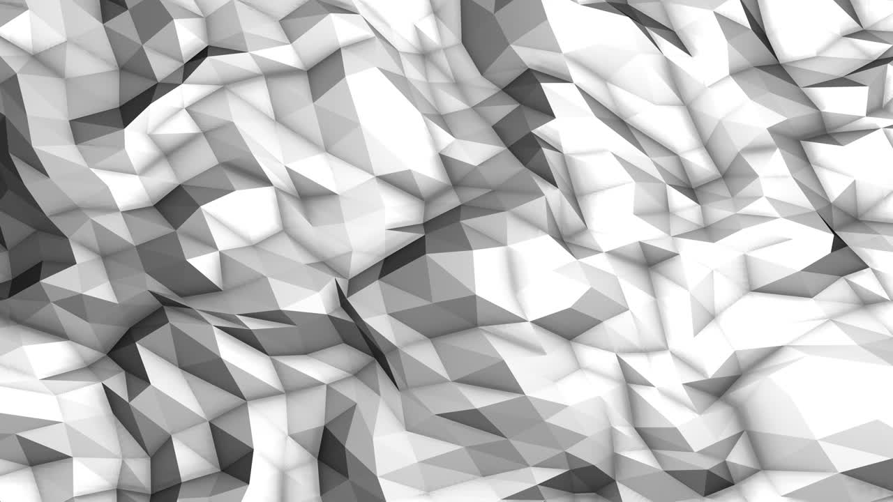 Looped White Low Poly Triangular Background