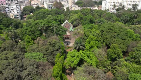 town hall museum wide drone view in kolhapur in maharashtra