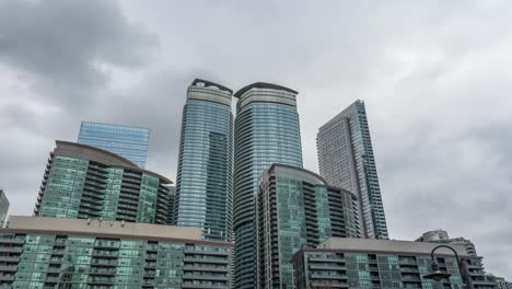 clouds moving over condos in toronto, timelapse