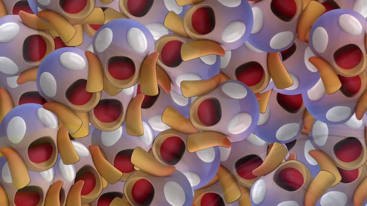 스마트폰을 사용하여 히자브를 입은 여성 위에 떨어지는 이모티콘의 애니메이션