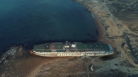 abandoned shipwreck on the beach