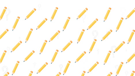 animación de lápices en movimiento contra un fondo blanco.