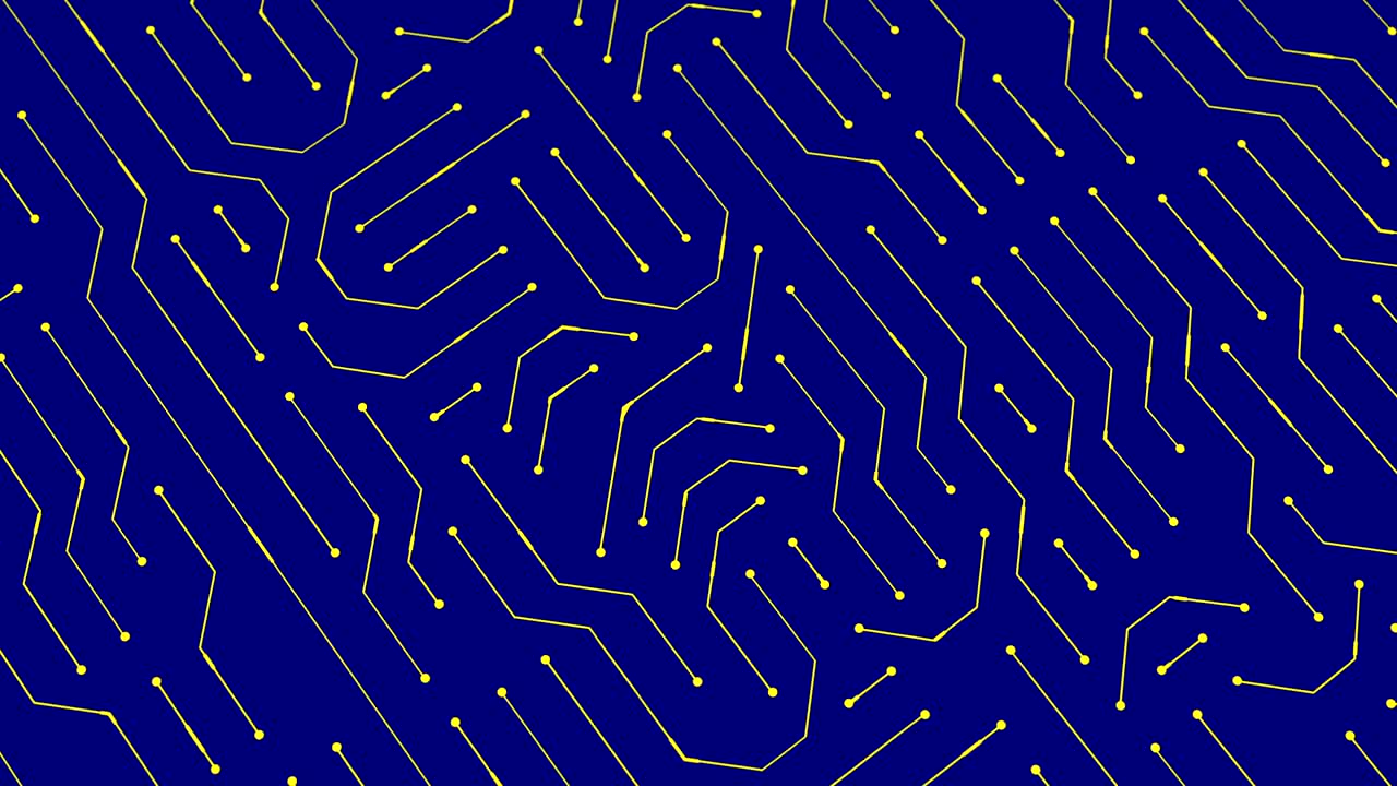 animación de las conexiones de una placa de circuitos