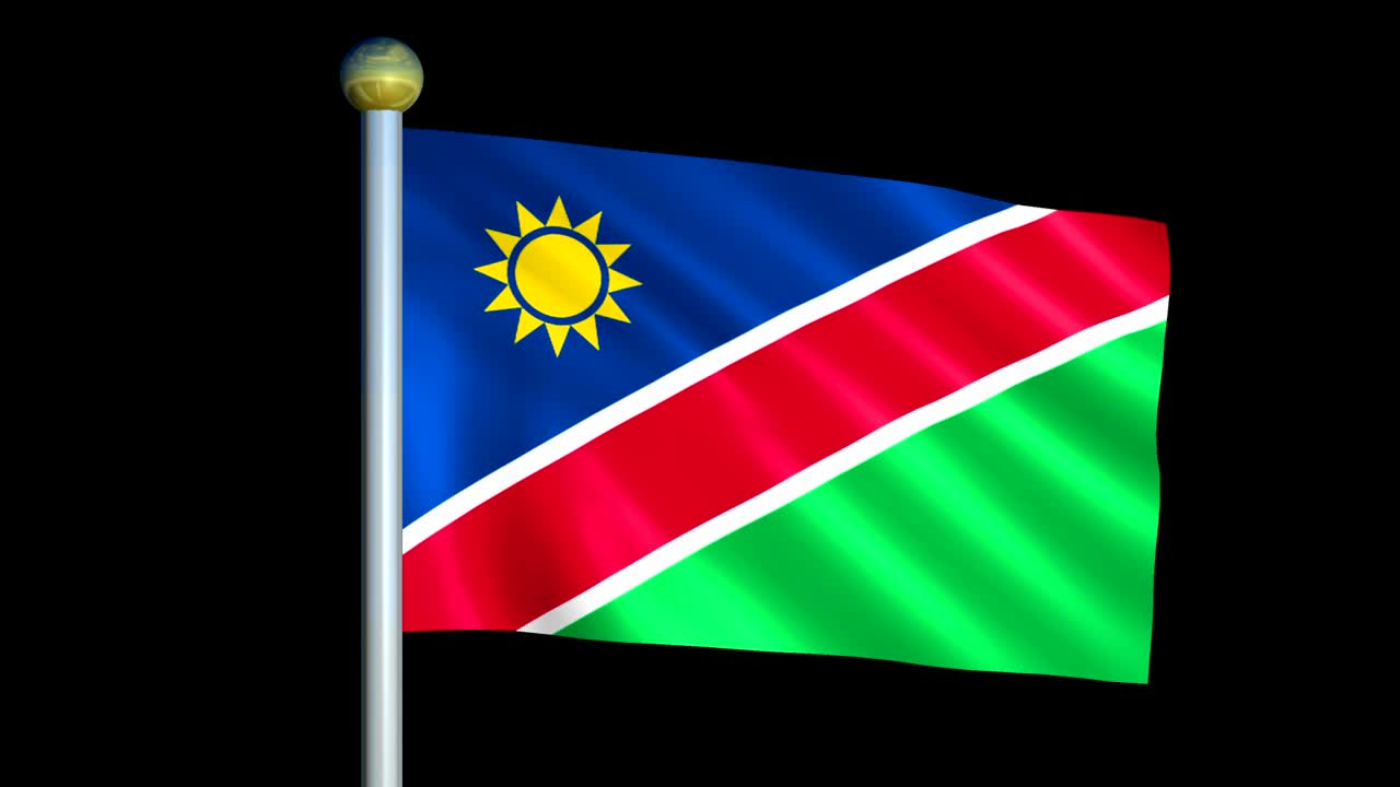 Grande bandiera animata in loop della Namibia