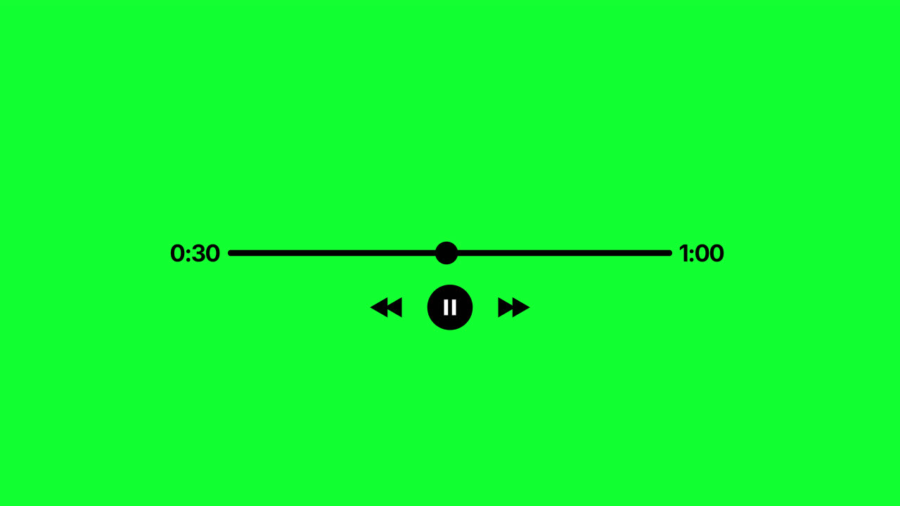 Videoplayer Fortschrittsbalken Animation auf Greenscreen