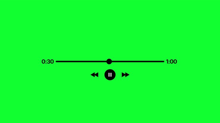 Video Player Progress Bar Animation on Green Screen