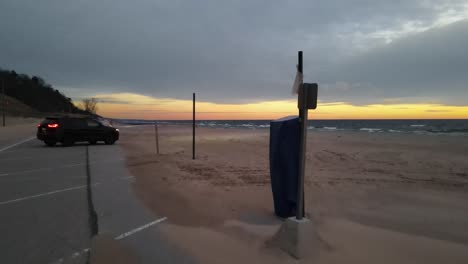 Lake-Michigan-Bei-Sonnenuntergang-Vor-Der-Westküste