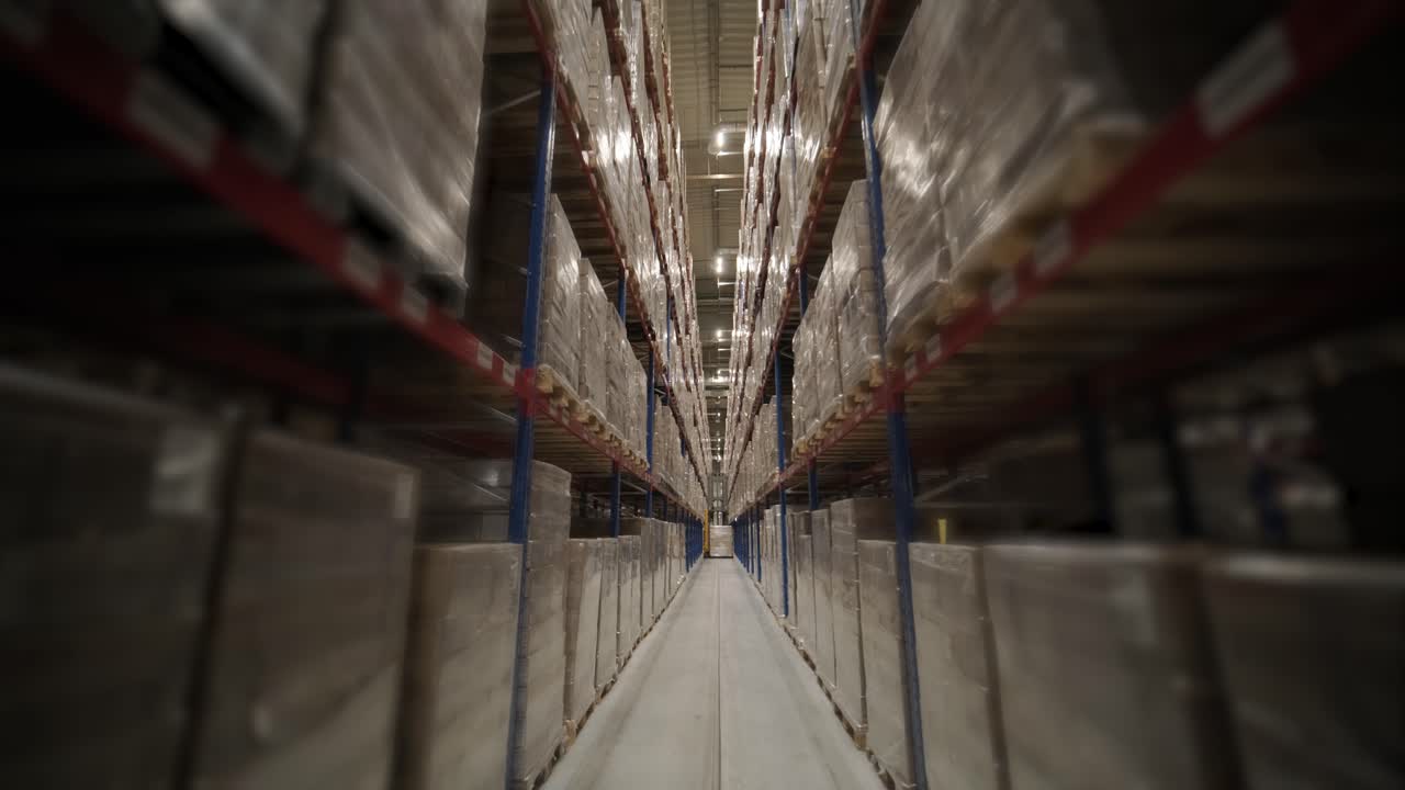 almacén de trabajo, sin personas en stock, un gran almacén moderno