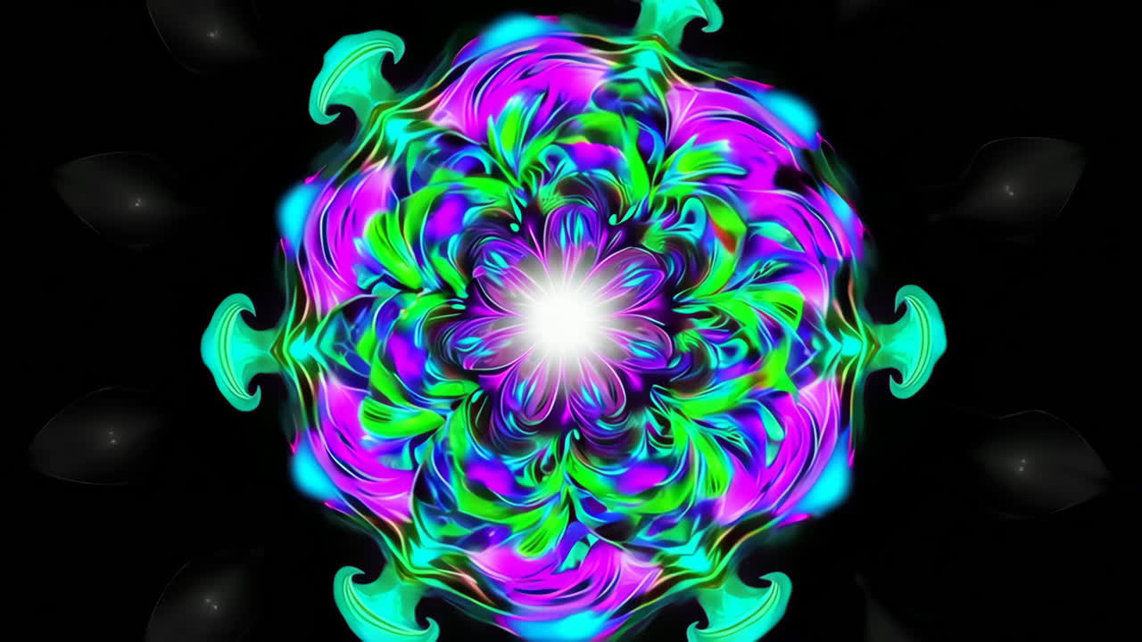 Vibrant Psychedelic Fractal Flower Patterns