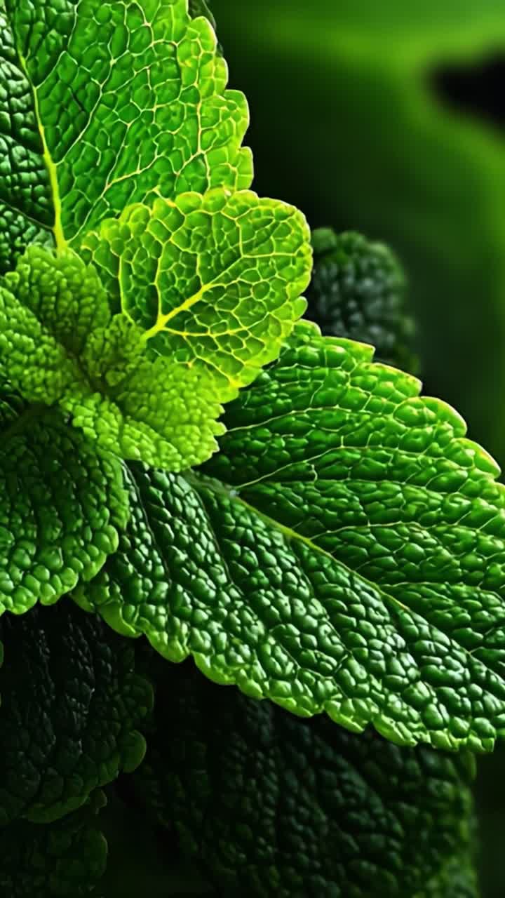 A Captivating Close-Up of Lush Green Leaves Highlighting the Intricate Textures and Rich Color Variations of Nature's Foliage