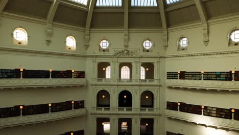 panoramic view of library's dome and reading area