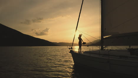 sunset sailing on a yacht