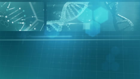 animation of digital interface with cardiogram, data processing and medical icons