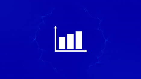 animation of shapes over graph on blue background