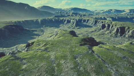 landscape with mountains and dry yellow grass in new zealand