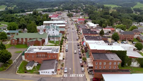 hillsville virginia aerial high above the city