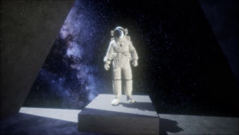 astronauta en una base espacial en el espacio profundo
