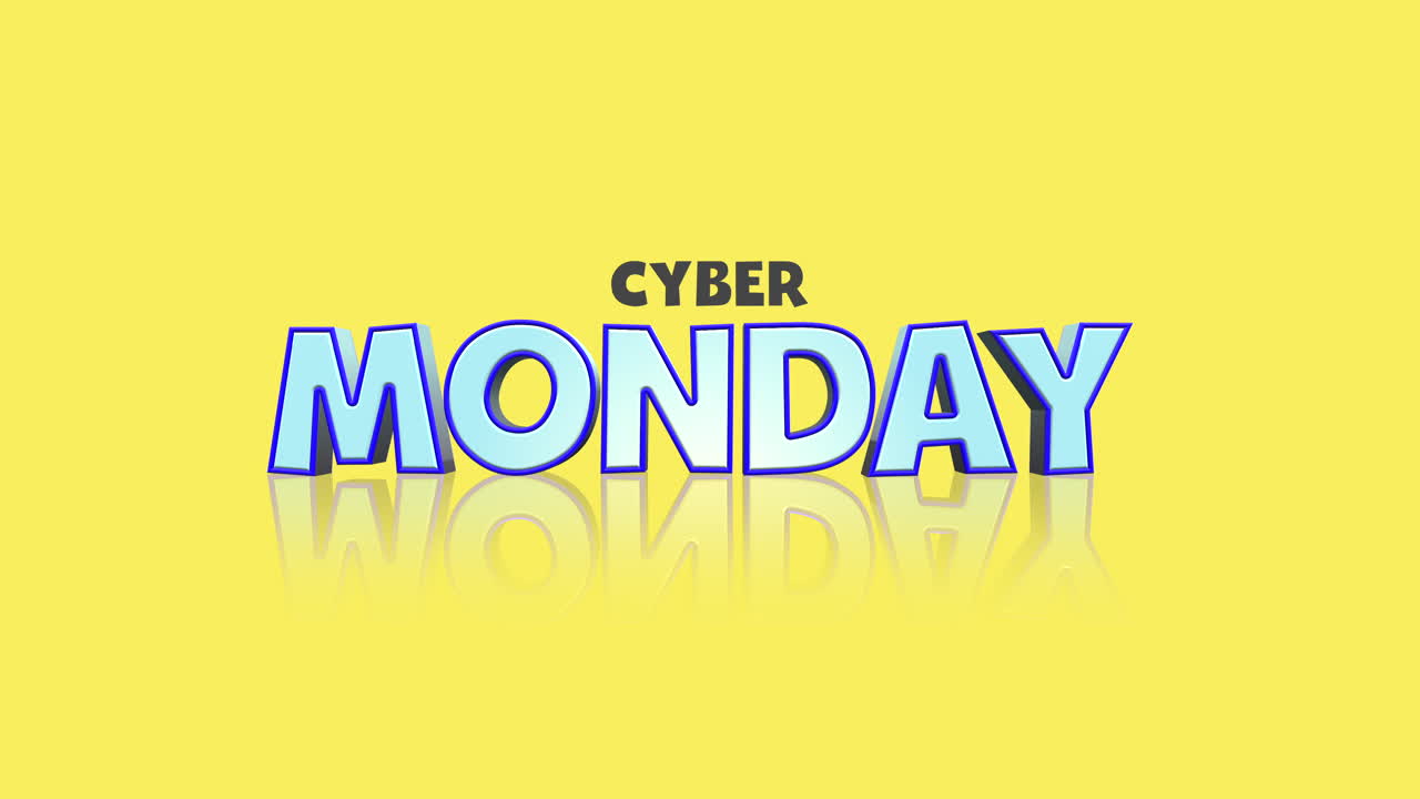 sombras caprichosas: texto de dibujos animados de cyber monday en gradiente