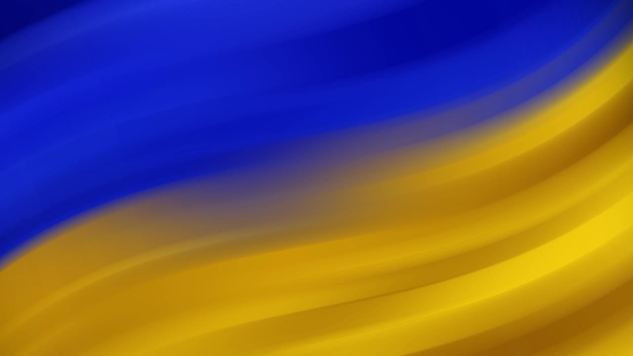 abstracto ondeando la bandera de ucrania: animación de bucle sin costuras