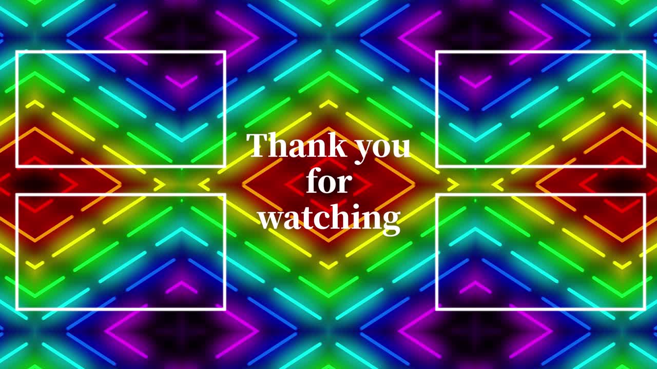 patrón de signo de neón tarjeta de finalización pantalla de finalización gráficos de movimiento