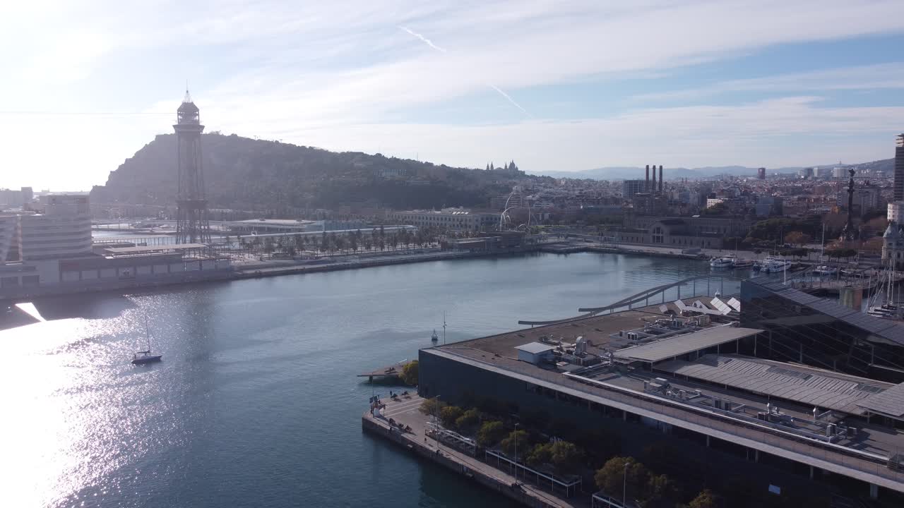 imágenes filmadas en barcelona a la montaña de montjuic con dji mini 2 en 4k