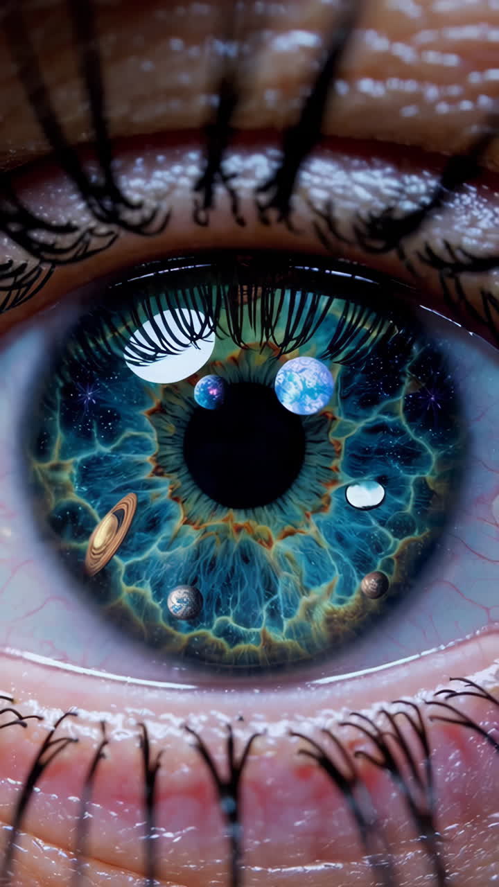 ojo que refleja el sistema solar