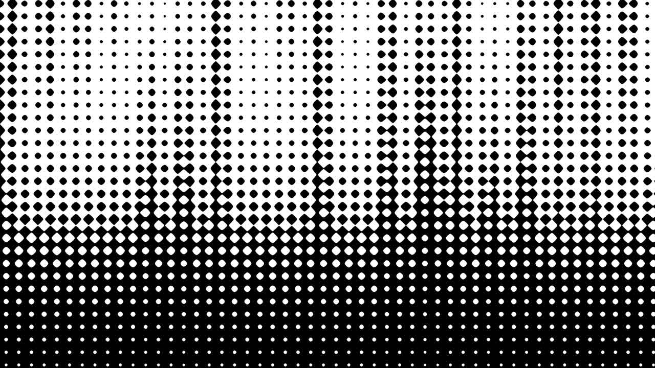 Monochromatic black dots in rows pattern