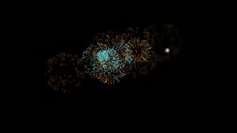 espectáculo de fuegos artificiales coloridos por la noche